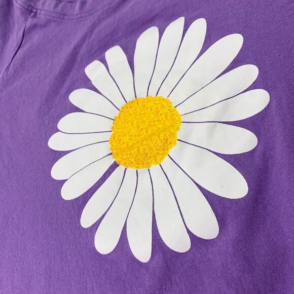 Misslook Womens Large Purple Long Sleeve Daisy Graphic Tee TShirt - Picture 5 of 9